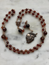 Load image into Gallery viewer, Immaculate Heart Rosary - Spessartite Garnet Gemstones and Bronze CeCeAgnes
