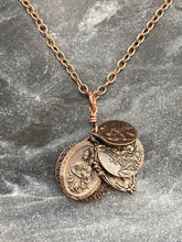 Load image into Gallery viewer, Catholic Protection Necklace - Solid Bronze - Saints Michael Benedict Christopher - Miraculous Medal - Scapular Medal
