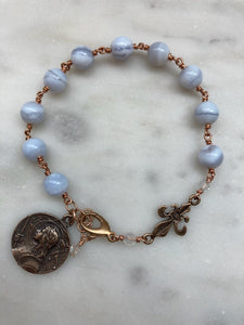 Saint Joan of Arc Bronze Rosary Bracelet