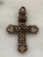 Load image into Gallery viewer, Medal - Cross - Bronze  - Antique Reproduction 658 CeCeAgnes Rosary Parts
