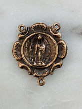 Load image into Gallery viewer, Passion of Christ Rosary Center: 1333 Antique Bronze Reproduction Rosary Parts
