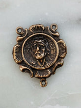 Load image into Gallery viewer, Passion of Christ Rosary Center: 1333 Antique Bronze Reproduction Rosary Parts
