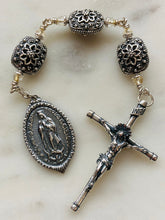 Load image into Gallery viewer, Three Hail Mary Chaplet - Our Lady of Guadalupe - All Sterling Silver
