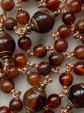 Load image into Gallery viewer, Immaculate Heart Rosary - Spessartite Garnet Gemstones and Bronze CeCeAgnes
