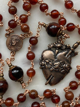 Load image into Gallery viewer, Immaculate Heart Rosary - Spessartite Garnet Gemstones and Bronze CeCeAgnes
