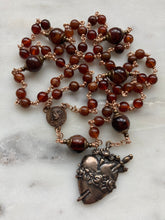 Load image into Gallery viewer, Immaculate Heart Rosary - Spessartite Garnet Gemstones and Bronze CeCeAgnes
