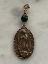 Load image into Gallery viewer, OL of Guadalupe Bag Charm - Zipper Pull - Bronze and Chrome Diopside
