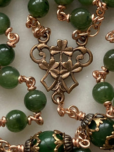 Celtic Jade Rosary - Bronze