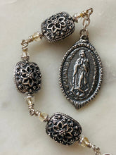 Load image into Gallery viewer, Three Hail Mary Chaplet - Our Lady of Guadalupe - All Sterling Silver
