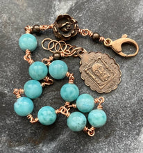 Load image into Gallery viewer, Holy Face of Jesus Bronze Rosary Bracelet - Dominican Larimar
