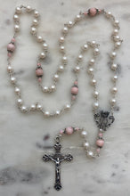 Load image into Gallery viewer, Heirloom Rosary - Sterling Silver - Freshwater Pearl - Pink Opal
