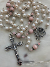 Load image into Gallery viewer, Heirloom Rosary - Sterling Silver - Freshwater Pearl - Pink Opal
