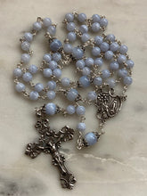 Load image into Gallery viewer, Blue Lace Agate Rosary - All Sterling Silver - Gemstones - Reproductions of Antique Medals CeCeAgnes
