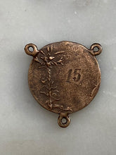 Load image into Gallery viewer, Saint Cecilia Rosary Centerpiece - Bronze  - Antique Reproduction 1279 CeCeAgnes Rosary Parts
