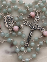 Load image into Gallery viewer, Heirloom Rosary - Sterling Silver - Jade - Pink Opal
