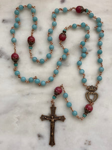 Amazonite Gemstone Rosary - Bronze