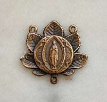 Load image into Gallery viewer, Rosary Center - Virgin Mary - Bronze or Sterling Silver - Antique Reproduction 1209 CeCeAgnes Rosary Parts

