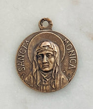 Load image into Gallery viewer, Medal - Saint Monica - Bronze or Sterling Silver - Antique Reproduction 1601 CeCeAgnes Rosary Parts
