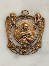 Load image into Gallery viewer, Medal - Mary with Angels - Bronze or Sterling Silver - Antique Reproduction 825 CeCeAgnes Rosary Parts
