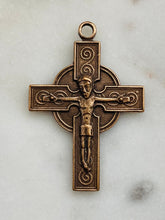 Load image into Gallery viewer, Saint Christopher Crucifix -  Bronze - Antique Reproduction 065 CeCeAgnes Rosary Parts
