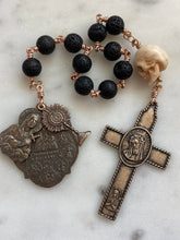 Load image into Gallery viewer, Passion rosary - Lava Beads and Bronze - Eucharist - Adoration - Stations of the Cross - Immaculate Heart CeCeAgnes
