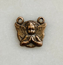 Load image into Gallery viewer, Bronze Angel Rosary Centerpiece - 297 Antique Style Cherub Medal
