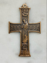 Load image into Gallery viewer, Saint Francis Cross Medal: 1287  Bronze, Prayer Amulet
