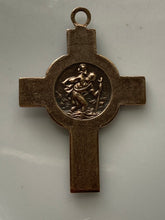 Load image into Gallery viewer, Saint Christopher Crucifix -  Bronze - Antique Reproduction 065 CeCeAgnes Rosary Parts
