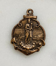 Load image into Gallery viewer, Our Lady of the Garde Medal: Antique Bronze Reproduction Rosary Parts
