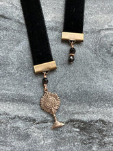 Load image into Gallery viewer, Velvet Catholic Bookmark - Blessed Sacrament - Bronze - Black Velvet
