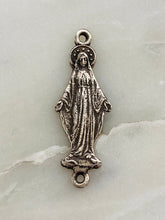 Load image into Gallery viewer, Miraculous Medal - Link - Bronze  - Antique Reproduction 487L CeCeAgnes Rosary Parts
