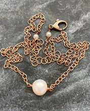 Load image into Gallery viewer, Single Pearl and Bronze Necklace
