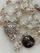 Load image into Gallery viewer, Beautiful All Sterling Moonstone Wire-wrapped Rosary Bracelet Sterling medals CeCeAgnes
