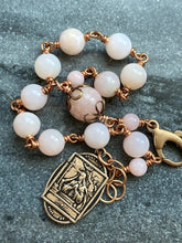 Load image into Gallery viewer, Saint Rita Our Lady of Good Counsel Bronze Rosary Bracelet - Pink Peruvian Opal
