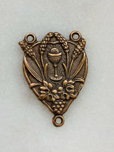Load image into Gallery viewer, Rosary Center - Eucharist - Bronze  - Antique Reproduction 308 CeCeAgnes Rosary Parts
