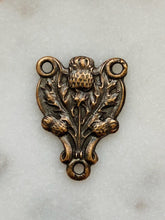 Load image into Gallery viewer, Rosary Center - Thistle - Bronze  - Antique Reproduction 085 CeCeAgnes Rosary Parts
