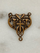 Load image into Gallery viewer, Lilies and Cross Rosary Center - 256 Bronze  Antique Reproduction
