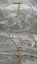 Load image into Gallery viewer, Rosary Necklace - Freshwater Pearl and Bronze
