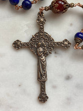 Load image into Gallery viewer, Large Lapis Carnelian and Bronze Rosary - Renaissance - Wire-wrapped CeCeAgnes
