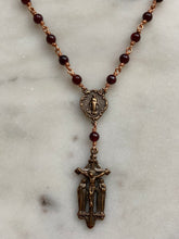 Load image into Gallery viewer, Rosary Necklace - Garnet and Bronze
