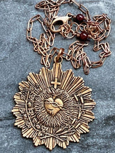 Load image into Gallery viewer, Sacred Heart Catholic Necklace - Solid  Bronze - Large Medallion
