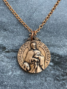 Saint Mark Solid Bronze Necklace