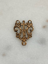 Load image into Gallery viewer, Rosary Center - Marian Auspice - Bronze  - Antique Reproduction 216 CeCeAgnes Rosary Parts
