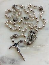 Load image into Gallery viewer, All Sterling Silver Saint Michael Rosary - Spanish Crucifix - Wire-Wrapped
