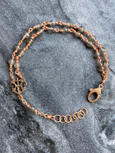 Load image into Gallery viewer, Labradorite Rosary Bracelet - Marian Auspice with Cross Center - Solid Bronze
