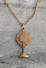 Load image into Gallery viewer, Holy Eucharist Monstrance Solid Bronze Necklace
