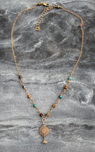 Load image into Gallery viewer, Blessed Sacrament Rosary Necklace - Turquoise and Bronze
