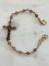 Load image into Gallery viewer, Labradorite Rosary Bracelet - Solid Bronze
