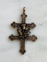 Load image into Gallery viewer, Cross of Lorraine -  Bronze - 1277 CeCeAgnes Rosary Parts
