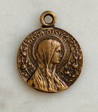 Load image into Gallery viewer, Medal - Rosa Mystica - Bronze or Sterling Silver - Antique Reproduction 1089 CeCeAgnes Rosary Parts
